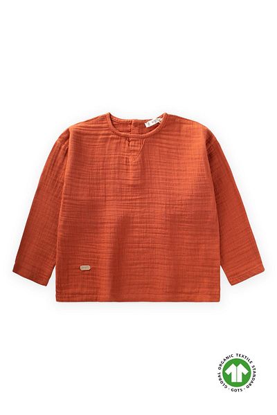 Cigit 2-10 Years Seasonal Organic Sweatshirt - Triangular Piece, Rust