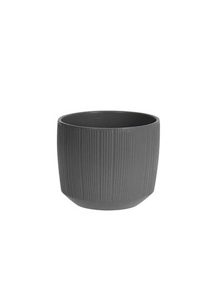 Homelux Ceramic Pot, 14.5X14.5X12.3 cm, Dark Grey