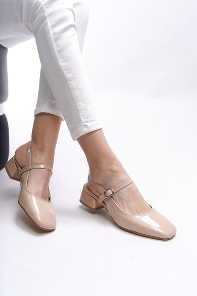 Riccon Tephliania 0012020   Beige Patent Leather Women's Heeled Shoes