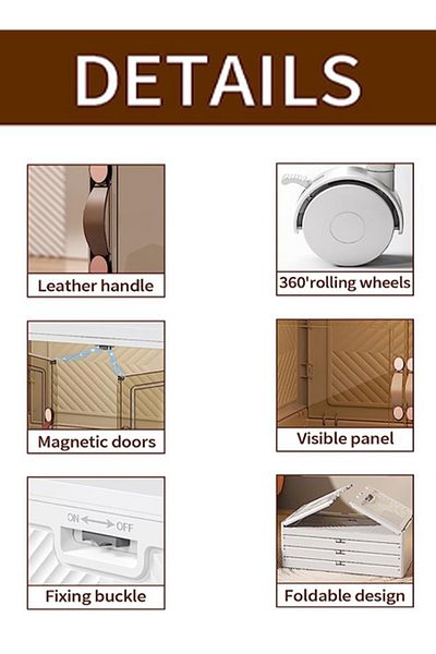 Concept Home درج تخزين بلاستيكي قابل للطي متعدد الطبقات مكون من 5 طبقات، خزانة تنظيم بلاستيكية