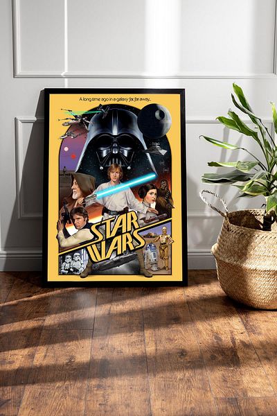 Saturn Tablou înrămat Star Wars - Space Wars Old Nostalgia Fim Poster Pictură