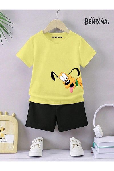 BENROMA Unisex Kids Shorts Set - Character Printed
