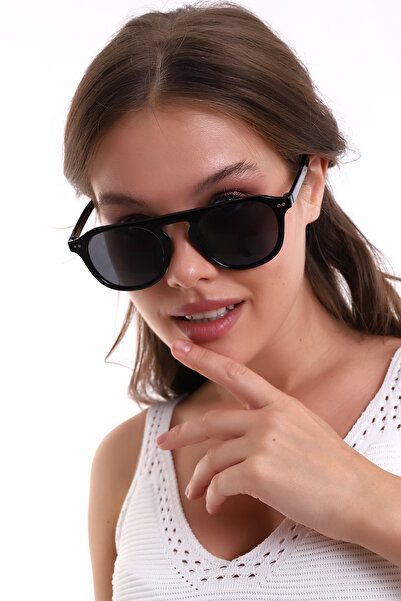 MACERATİ خمر النظارات الشمسية السوداء الضخمة