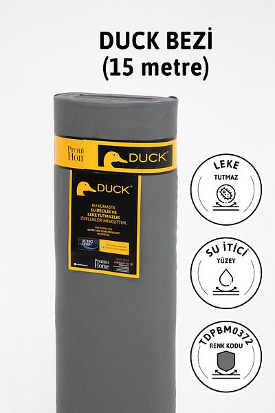 FAVORA Premier Meter Duck Linen Fabric Water Repellent Cloth 15 Meters Tdpbm0372 - Anthracite