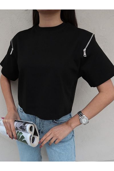 ESRAHELVACI Tricou cu fermoar pe umăr