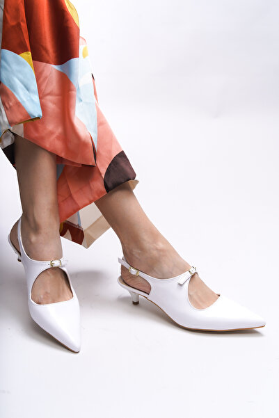 Riccon Iohthion White Patent Leather Stiletto Women's Heeled Shoes - 001201