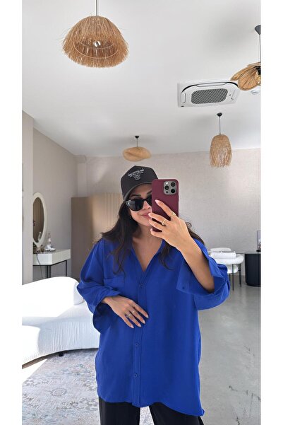 Buket Teke قميص تيريل أزرق من ساكس