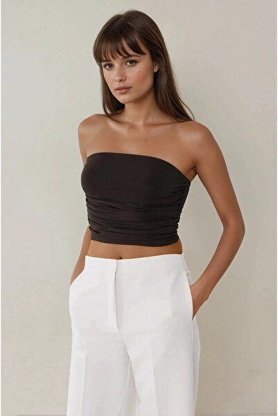 Hiccup Кроп-топ без бретелей з драпіруванням