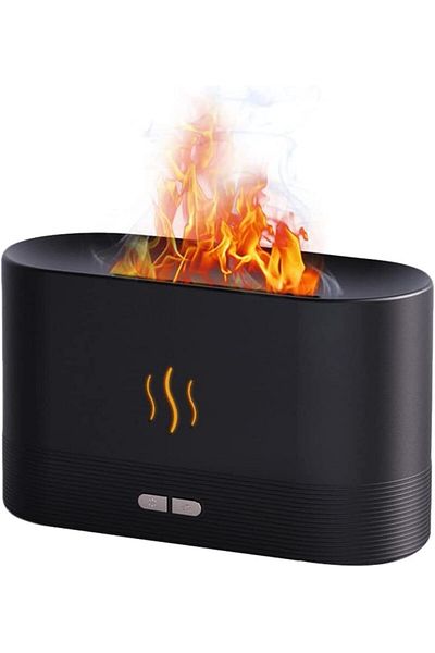 AWH HIVAGI Essential Oil Diffuser with Flame Light, 180mL Quiet Humidifier, Auto Shutoff (Black)