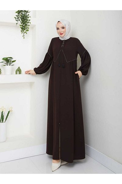 SG SARİALGİYİM Нов сезон SG Sarial Clothing - стилна лятна абая с набрани детайли и бродерия с камъни