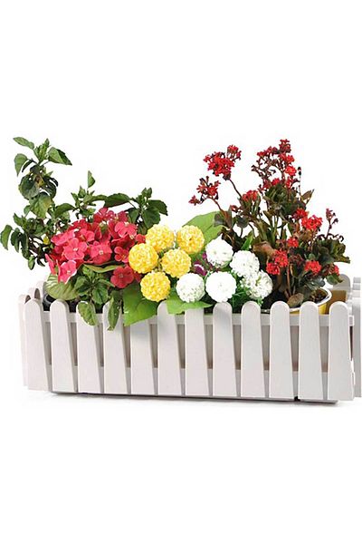 Homelux Jardiniera gard, 14 l, tratat UV, alb, polipropilena