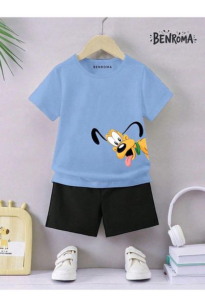 BENROMA Set pantaloni scurți unisex pentru copii - imprimat cu caractere