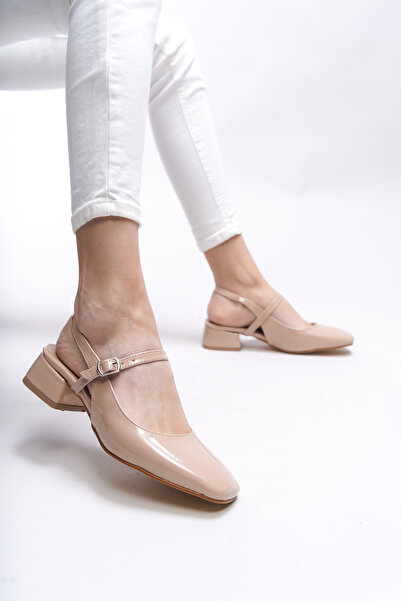 Riccon Tephliania 0012020   Beige Patent Leather Women's Heeled Shoes