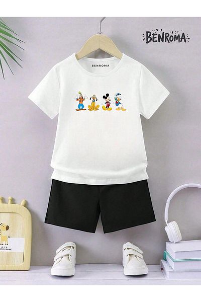 BENROMA Unisex Kids Shorts Set - Character Printed