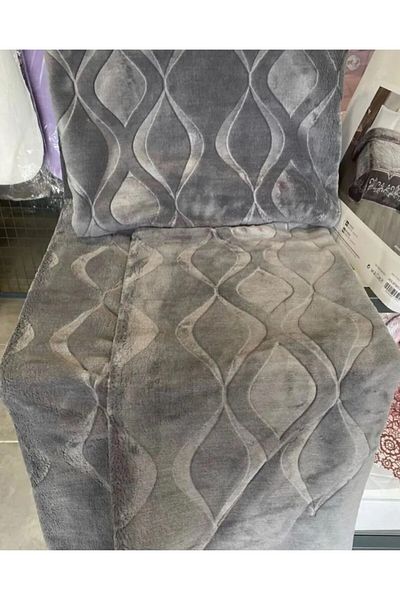 Kristal Single Thick Embossed Emboss Anthracite Blanket
