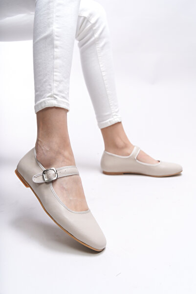 Riccon Gisnalore Beige Women's Ballerinas - 0012277 Model