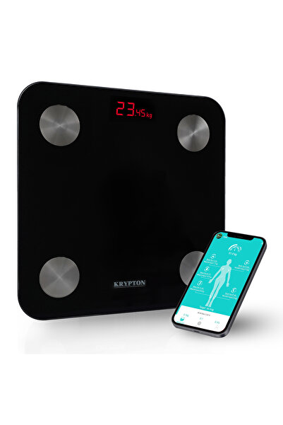 KRYPTON ميزان دهون الجسم الذكي | خفيف الوزن، بلوتوث 5.0 | تحميل زائد وتشغيل/إ...