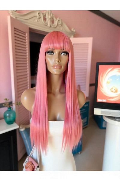 LOLLY PONY 70 cm Pink Synthetic Wig - Riveted Korean Fiber