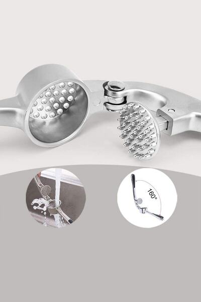 Fresh Moon Garlic Grater Press Tool with Round Chamber - Kitchen Accessory