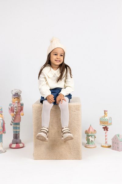 kids A more Beige Colored Baby Girl Boots - Double Velcro, Genuine Leather