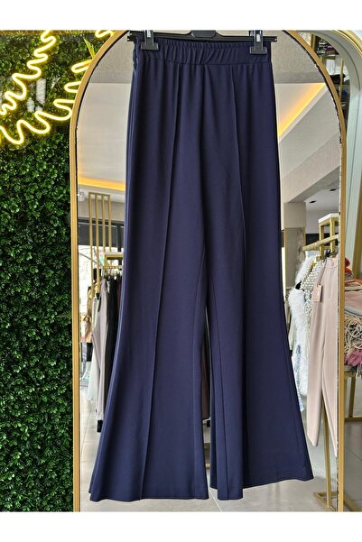 Yusuf Özdemir Kadın Lacivert Çelik Örme Pantolon