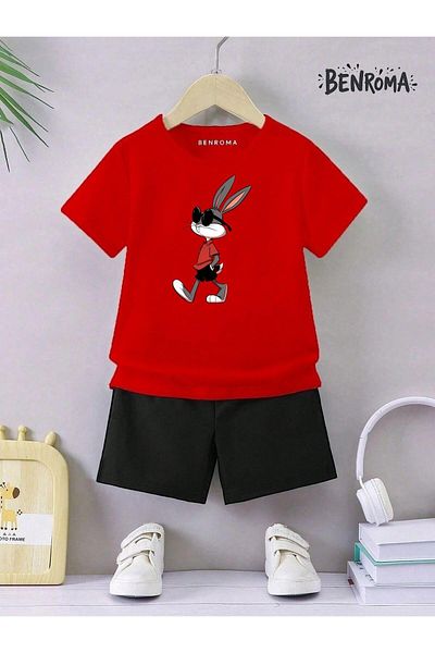 BENROMA Unisex Kids Shorts Set - Character Printed