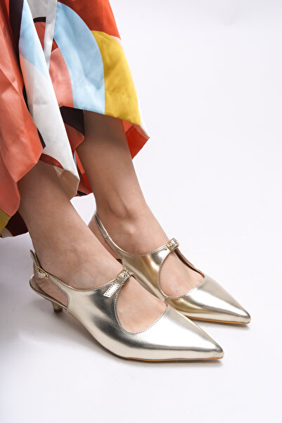 Riccon Iohthion Women's Stiletto Heeled Shoes 001201   Gold