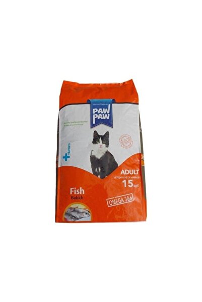 Paw Paw Yetişkin Kedi Maması Balıklı 15 Kg