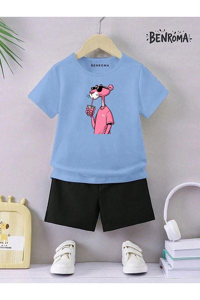 BENROMA Set pantaloni scurți unisex pentru copii - imprimat cu caractere