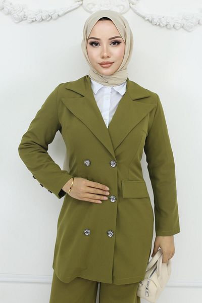 Modamihram Khaki Jacket Suit - Model 19005