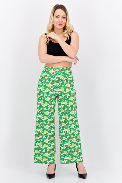 MANGO Woman Green Women's Trousers 27997112