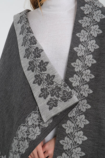 VEGA MODA Ivy Pattern Shoulder Shawl, Stylish Comfortable Shoulder Shawl with Ivy Pattern, Knitwear Shoulder Shawl, Reversible Shawl