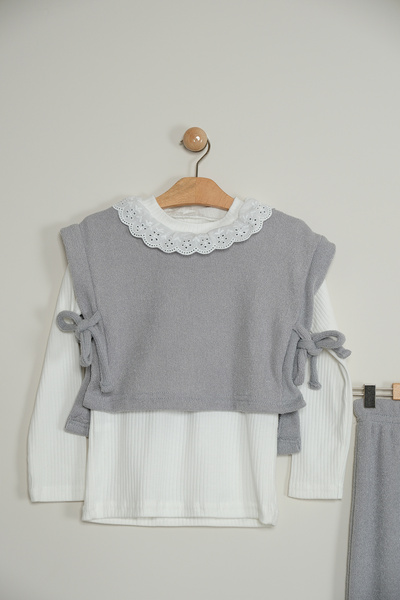 Pina Kids Girls' Sweater Blouse and Pants Set - Tkm.7070