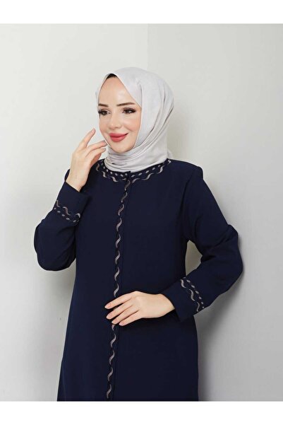 SG SARİALGİYİM Νέα σεζόν Sarial Giyim - Κεντητό Λεπτομερές, Κηρήθρα με φερμουάρ, Καλοκαιρινό Abaya Ferace