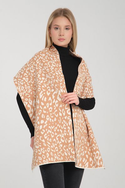 Wega Moda Tricotaj cu imprimeu leopard Eșarfă pentru femei - Eșarfă tricotată cu textura moale