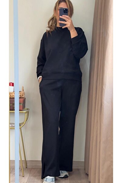 Butik SİYAH EŞOFMAN TAKIM PAÇA DETAYLI