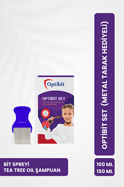 Optibit Set (100 ML Bit Spreyi + 150 ML Tea Tree Oil Şampuan)Metal Tarak Hediye