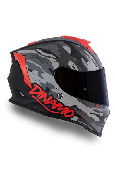 Origine Dinamo Camo Siyah-Titanium-Kırmızı Kask