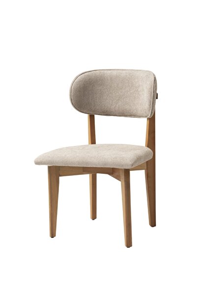 Evistro NRGS Ahşap Gürgen Gövde Salon Balkon ve Mutfak Sandalyesi 4 ADET Naturel