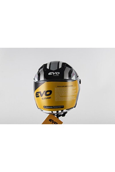 Evo ÇENESİZ YARIM KASK VİZÖRLÜ GRİ-SİYAH - S