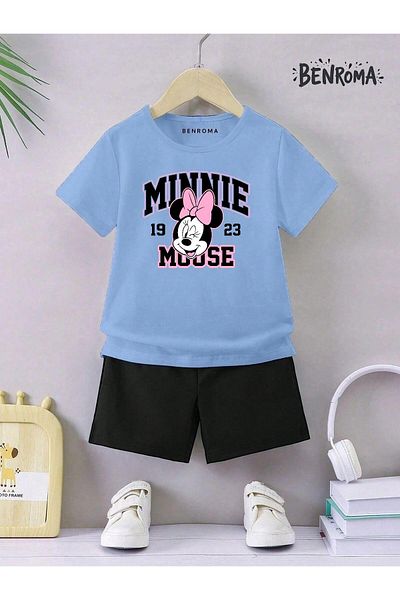BENROMA Set pantaloni scurți unisex pentru copii - imprimat cu caractere