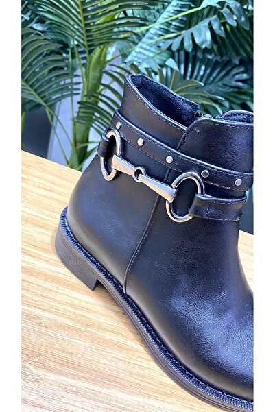 PUNTO 354124 Κοντές μπότες με φερμουάρ και αγκράφα