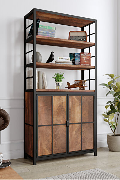 KIYMIK HOME 3012 Kitaplık Size Özel Üretim - Gerçek Ağaç - Ceviz