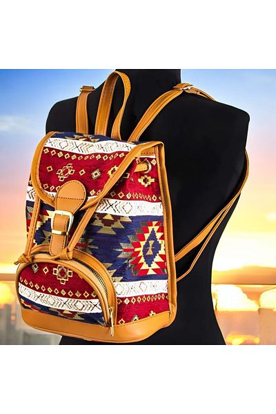 DDM Handmade Chenille Fabric Backpack: Elegance and Comfort with Traditional Patterns