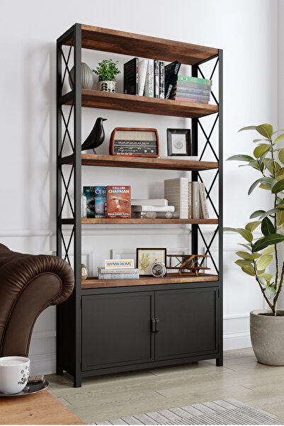 KIYMIK HOME 3013 Kitaplık Size Özel Üretim - Gerçek Ağaç - Ceviz