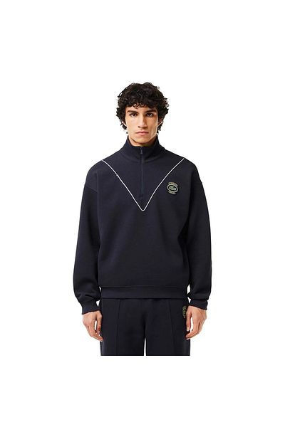 Lacoste Loose Fit Half Zip Navy Blue Sweatshirt