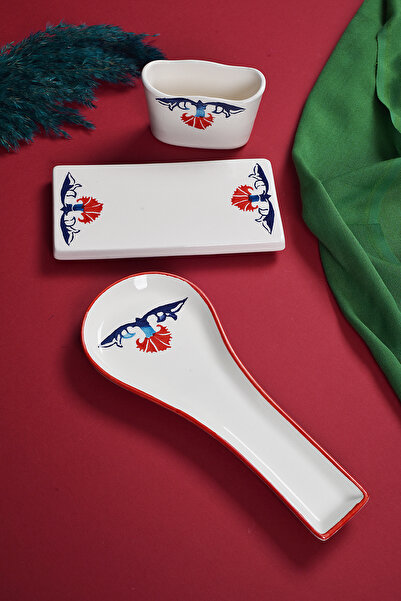 Piatti Naturali Set de bucătărie din 3 piese, model de faianță, suport pentru...