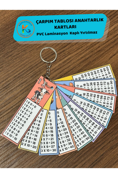 KENGEROĞLU سلسلة مفاتيح بطاقات جدول الضرب ذات طابع الحيوانات المزرعية من علي بابا