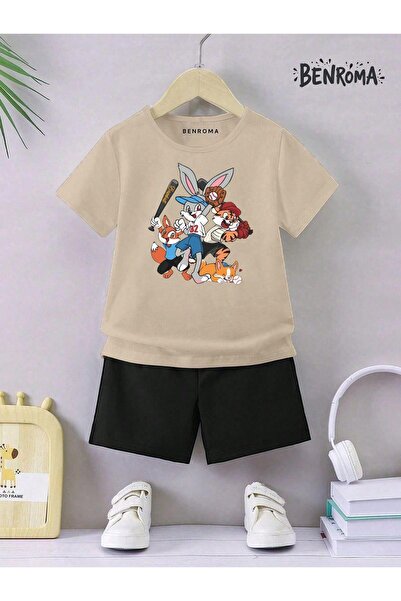 BENROMA Unisex Kids Shorts Set - Character Printed