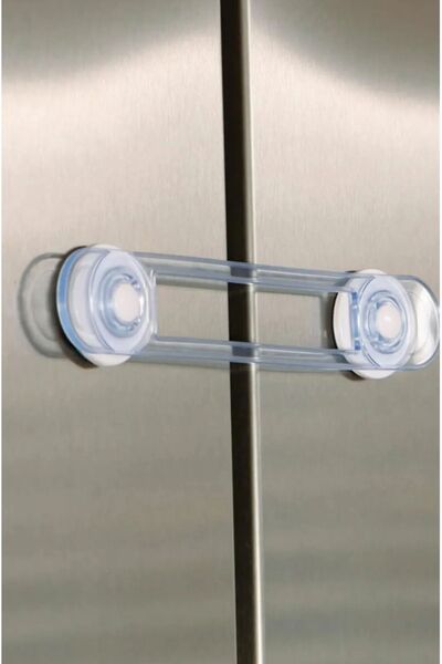 QesQin 2 τμχ Διαφανής Κλειδαριά και Ντουλάπι Συρταριών για Παιδική Προστασία